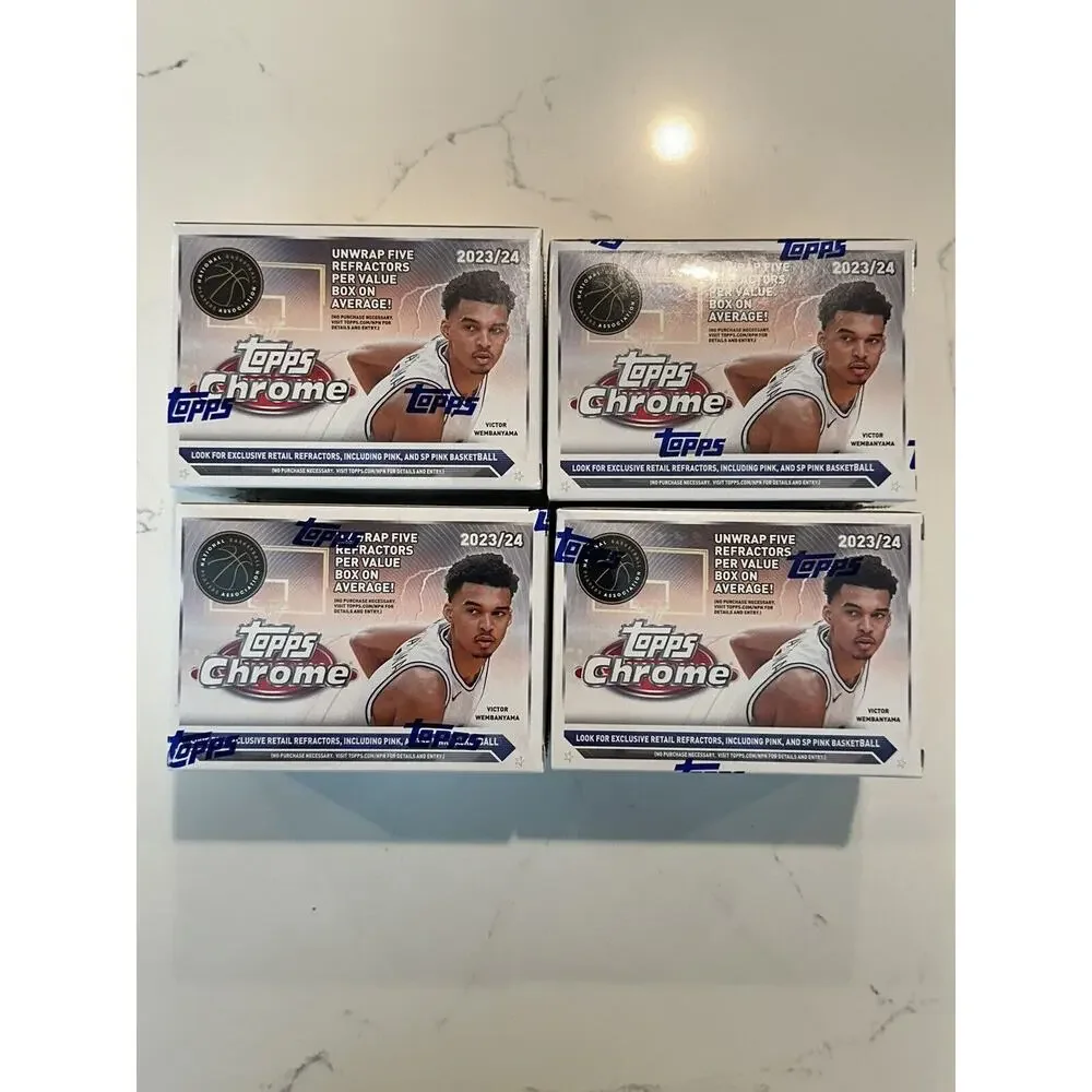(LOT 4) 2023-24 Topps Chrome Basketball Factory Sealed Value Blaster Box IN HAND - Picture 4 of 7